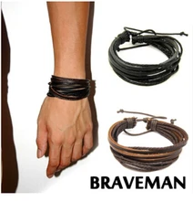 top quality 2014 2015 Multilayer Wrap Men’s Women’s Synthetic Leather Braided Rope Adjustable Bracelet Cusual Sport 1NLL