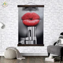 купить! Sexy Lip with Gun Paint Art Современные Wall Art Печать Поп-Арт Картина И Плакат Твердого Дерева Лучший!