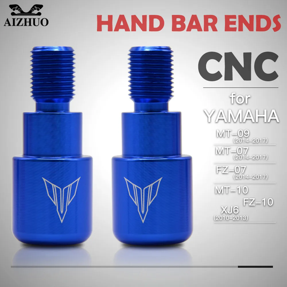 1 Pair CNC Aluminum Motorcycle Accessories Handle Bar Ends Handle Grips End for YAMAHA FZ07 MT07 MT-07 MT 07 2014 2015 2016 2017