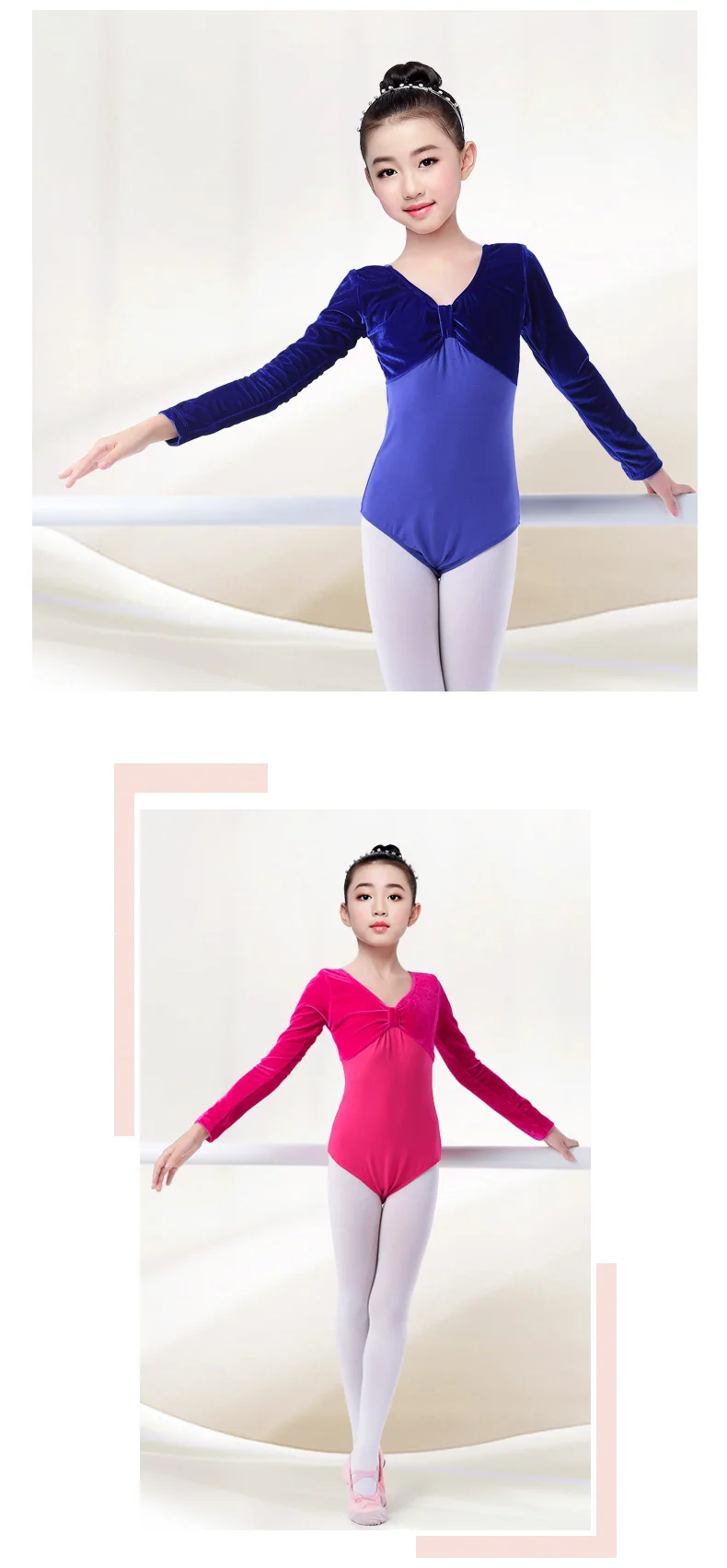 Новое поступление, Осенний теплый вельветовый хлопковый Леотард для гимнастики и танцев, балетный купальник с длинными/короткими рукавами для маленьких девочек