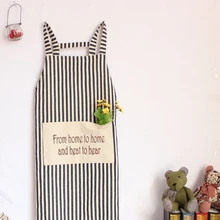 Средиземноморский стиль полосатый хлопковый передник Печатный парусиновый передник Хлопок Холтер пыль безрукавный фартук