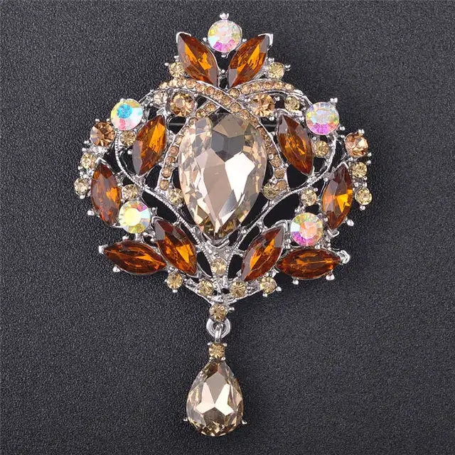 Buy Vintage Womens Brooch Alloy Brooches Crystal Large