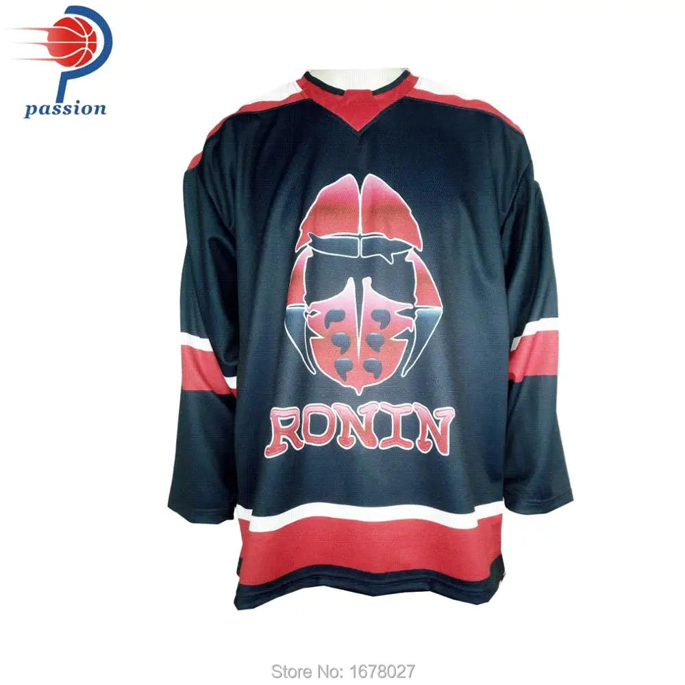 

Navy Red White Diamond Neck Style Adult and Youth Team Hockey Jerseys