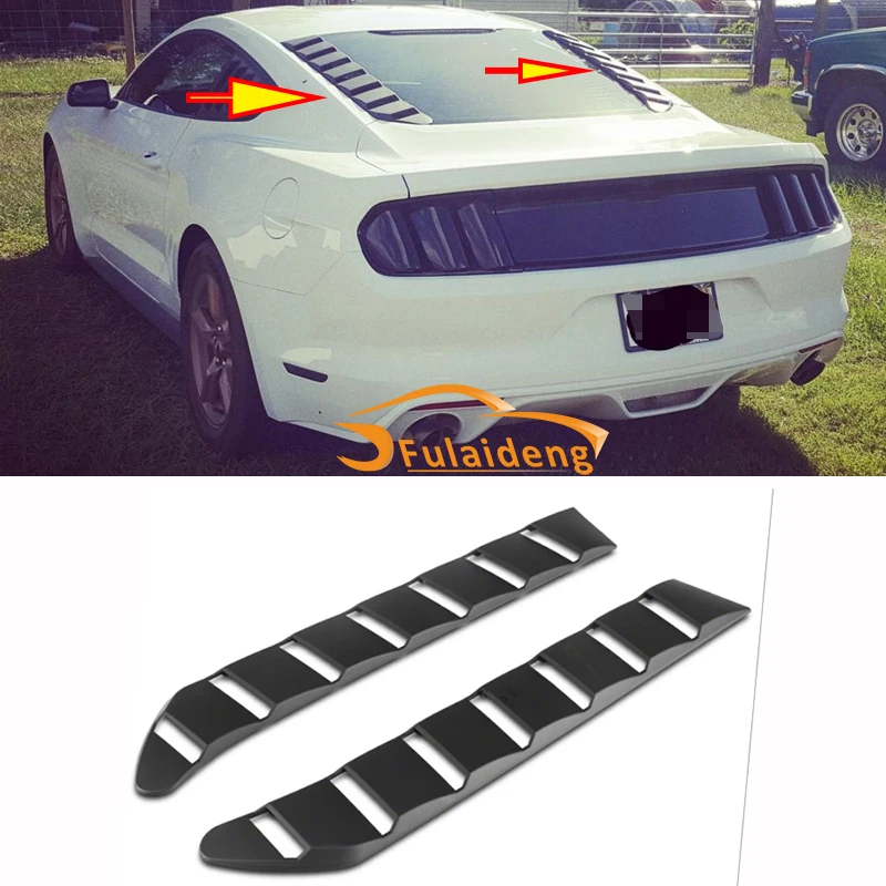 

2pcs For Ford Mustang 2015-2018 ABS Rear Window Louver Sun Shade Cover trim car styling accessories