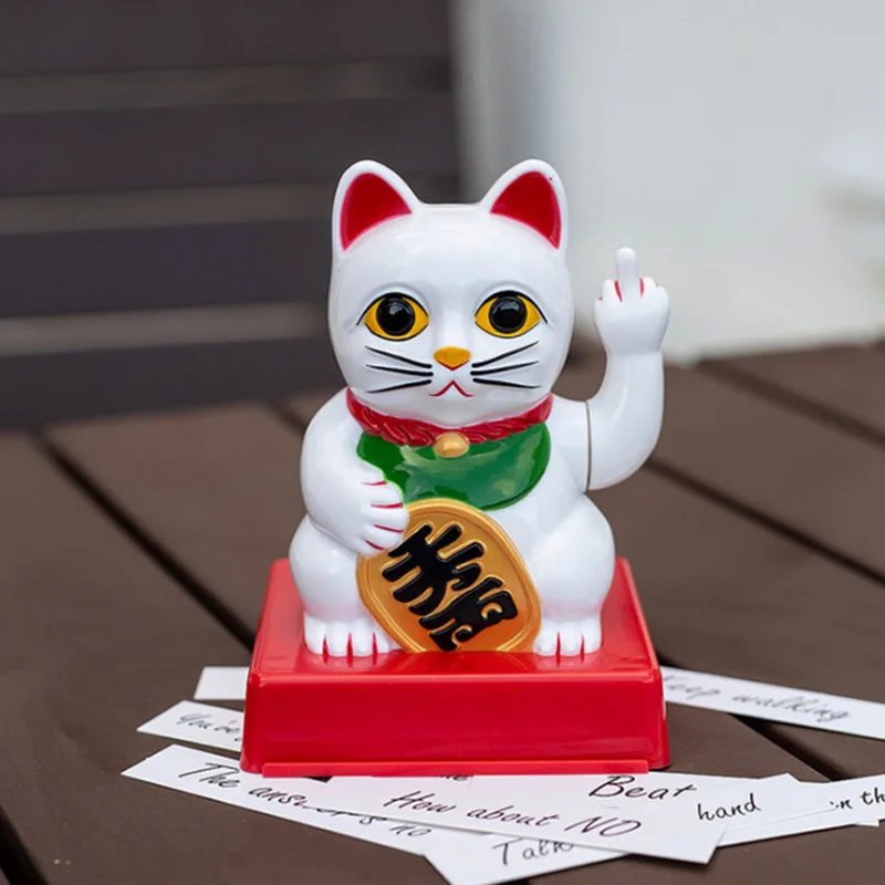 CATTITUDE LUCKY CAT с отношение Забавный средний палец Lucky Cat рукопожатие Lucky Cat Фортуна Ремесел Фигурки новинка подарок