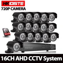 16CH 1080P AHD NVR Kit AHD HD HDMI 1.0MP 720P Camera night vision waterproof P2P cloud Surveillance cctv camera kit 1TB HDD