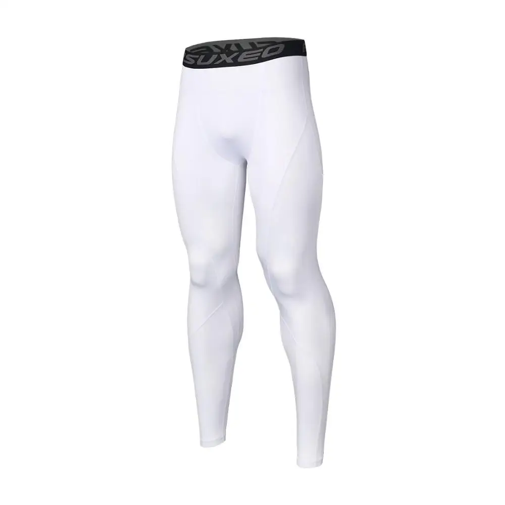 ARSUXEO, мужские спортивные компрессионные колготки, базовый слой, лосины для бега, фитнеса, спортзала, тренировок, активных тренировок, упражнений, брюки, К3 - Цвет: K3 white