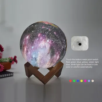

3D Print Moon Lamp Led Night Light LED Dimmable Moonlight 15cm Switch Rechargeable Bedside Table Desk Lamp Dropshipping