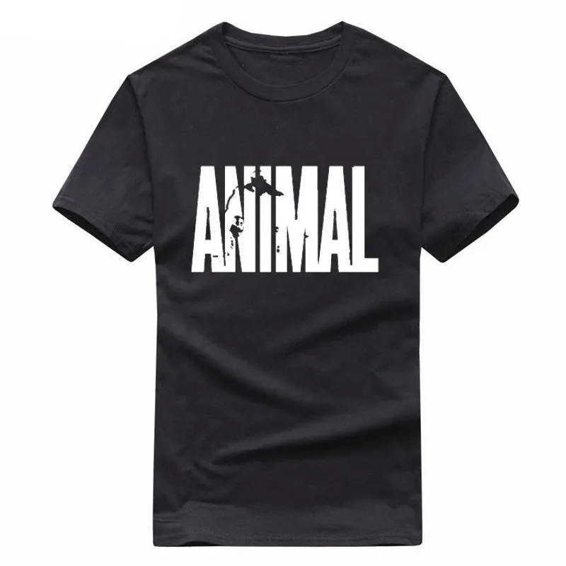 

2018 Fitness Mens Animal Iconic T Shirt Bodybuilding Short Sleeve Tops Crew Neck Gyms Musclefitting Tee