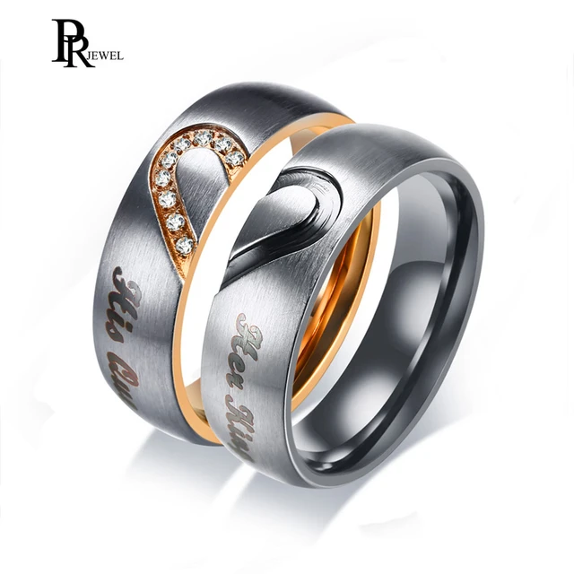 Asociar cable Hundimiento Anillo de boda de su reina y su rey, anillos de regalo de promesa de  corazón de amor Real, Alianza de pareja de acero inoxidable de 6MM -  AliExpress