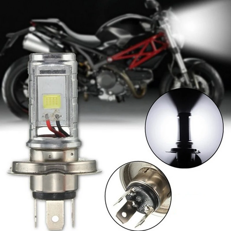 1 шт. 12 Вт H4 мотоцикл COB лампа светодиодный светильник лампа Hi/Lo луч головной светильник s налобный фонарь передний светильник лампа