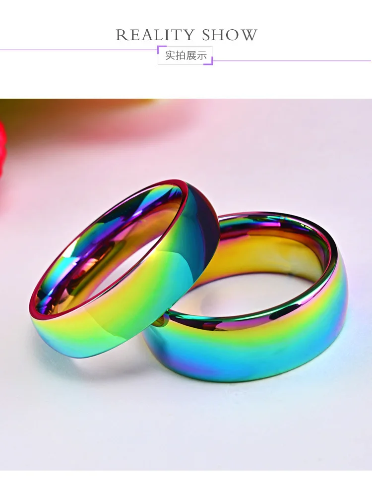 1 шт. новые модные кольца из нержавеющей стали цвета радуги, модные ювелирные изделия для девочек, A1