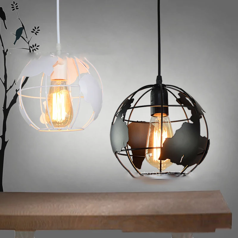 

Globe LED Industrial Pendant Light Nordic Vintage Loft Lamp Creative Novel Modern Kitchen Restauran Cafe Decor Iron Art Lighting
