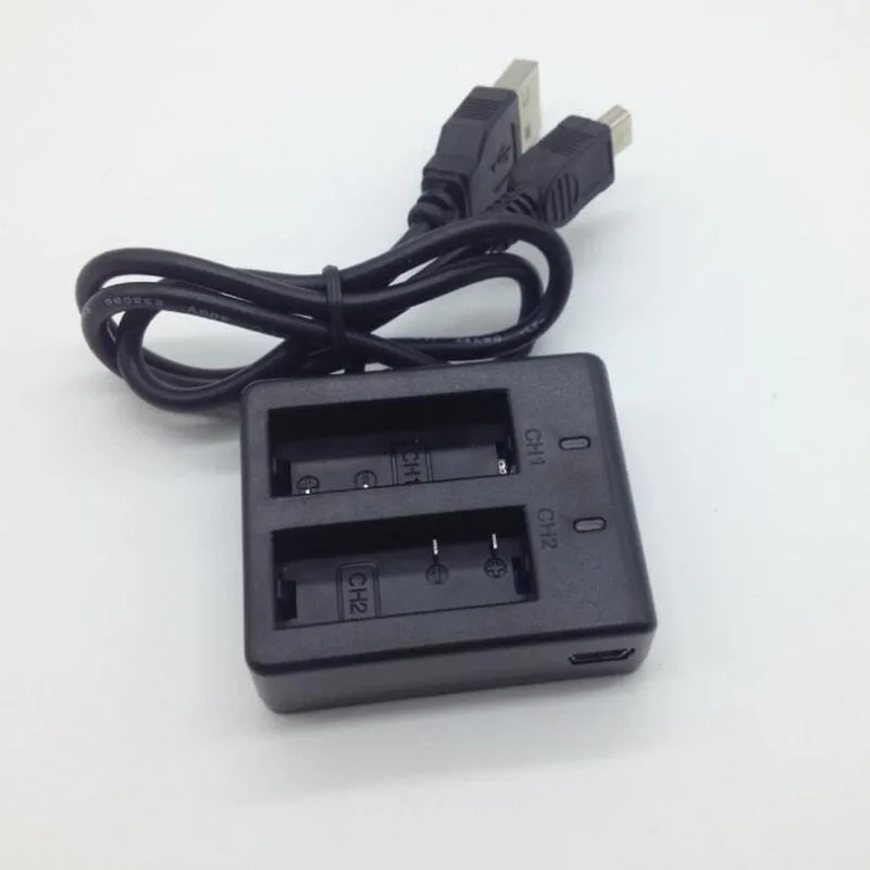 Двойное зарядное устройство USB + кабель для SJCAM sj4000 sj5000 sj6000 sj7000 SJ6 SJ7 Eken H9 H9R H3 H3R H8 H8R W9