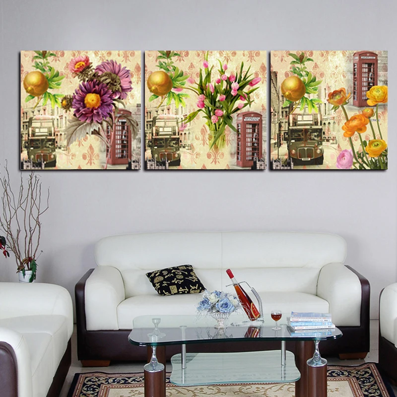 Print Canvas Painting Flower Wall Pictures for Living Room Canvas