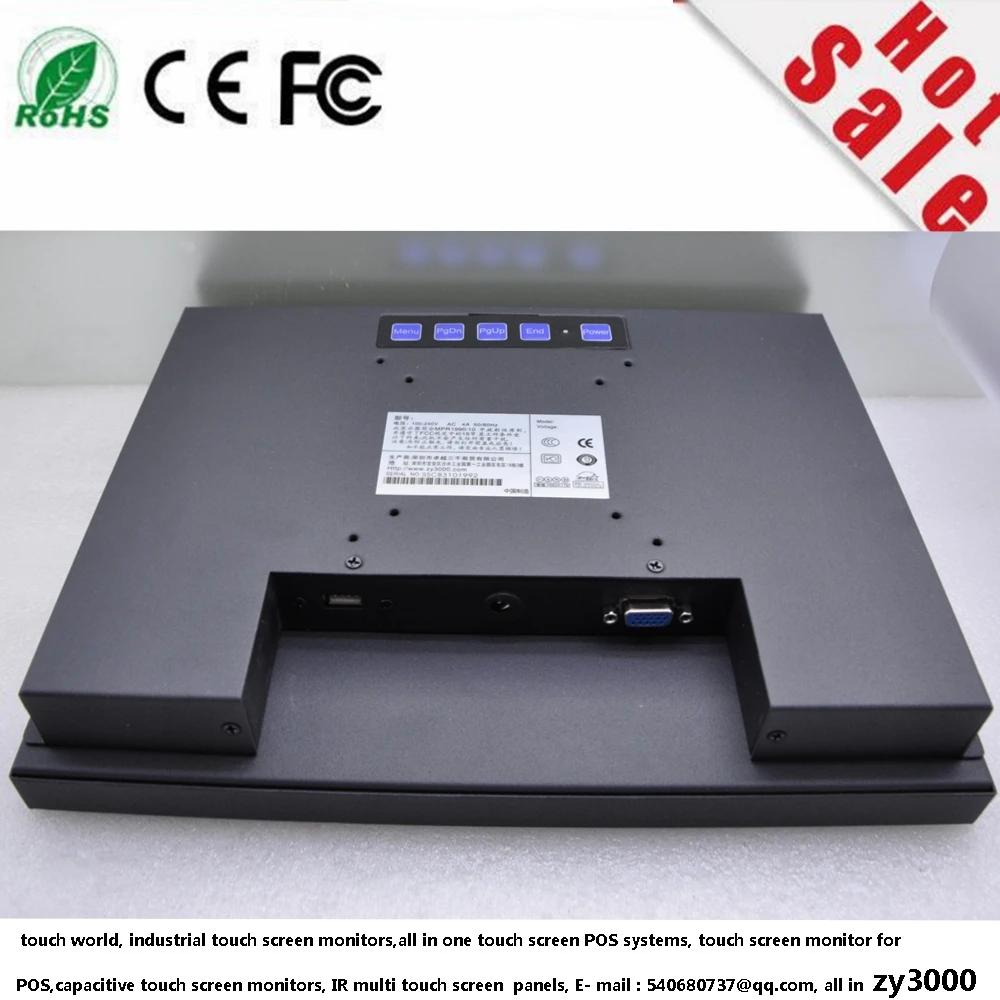 2017 Rushed Hmi New Stock 4:3 1024*768 Waterproof Open Frame Metal Casing Usb Vga Input Touch Screen Monitor For Industrial