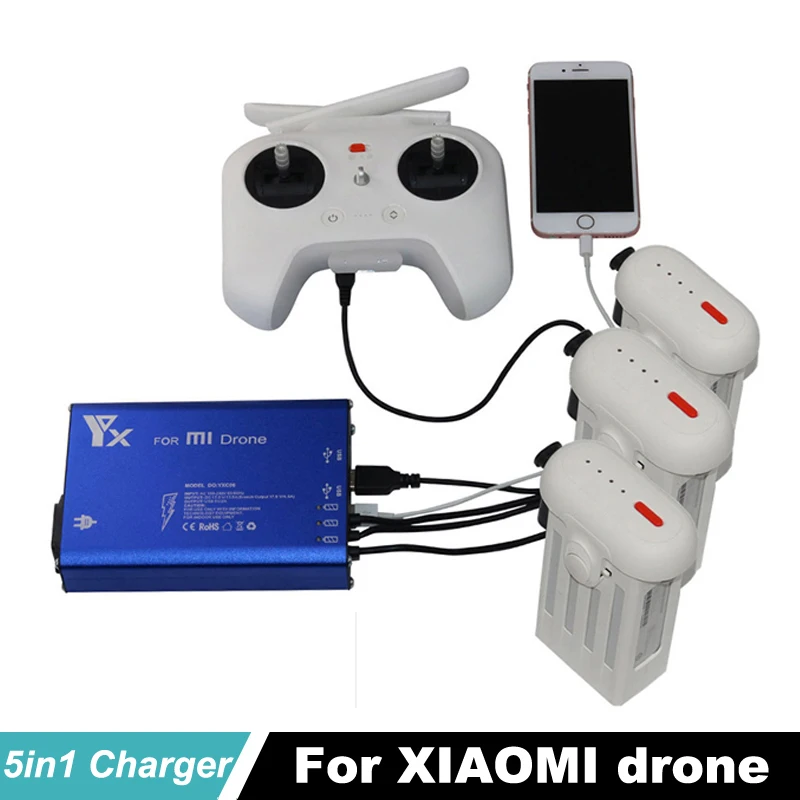 

Xiao mi Drone Charger RC Quadcopter helicopter 4K camera 5 in 1 Battery Spare Parts And Transmitter Quick Charger For xiaomi Mi