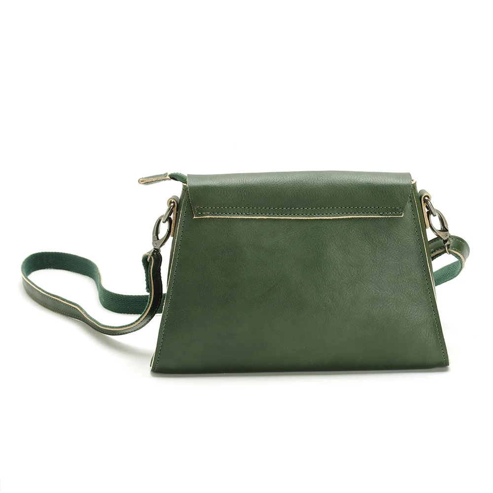 Женская сумка на плечо из натуральной кожи зеленого цвета, винтажные сумки из кожи растительного дубления, женская сумка-мессенджер, дизайнерская сумка ручной работы