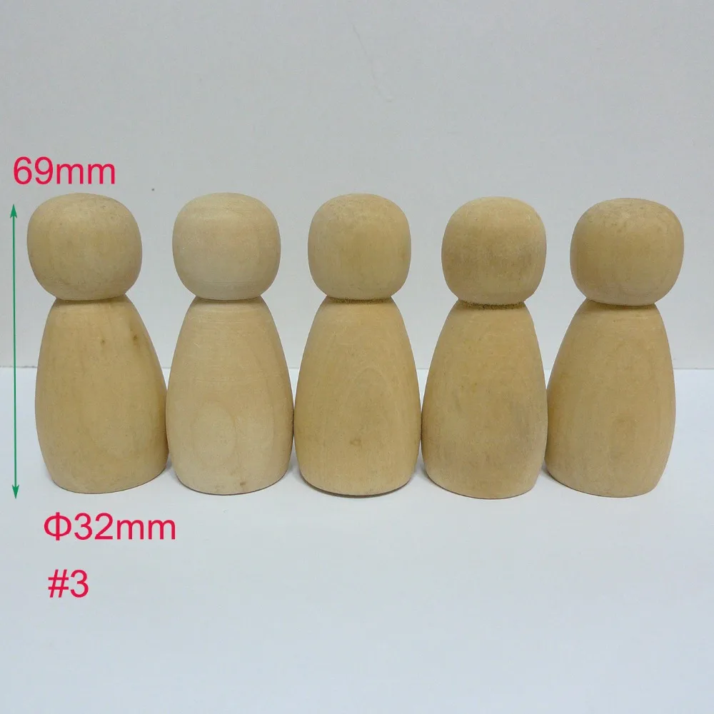20pcs #3 Unfinished DIY Solid Wooden GIRL Peg Doll Bodies Supplies | Дом и сад