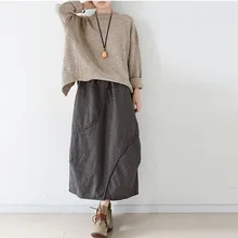 Оригинальная зимняя теплая винтажная Женская юбка, эластичная талия, хлопок, китайский стиль, национальная длинная юбка, высокое качество, Женская Saia