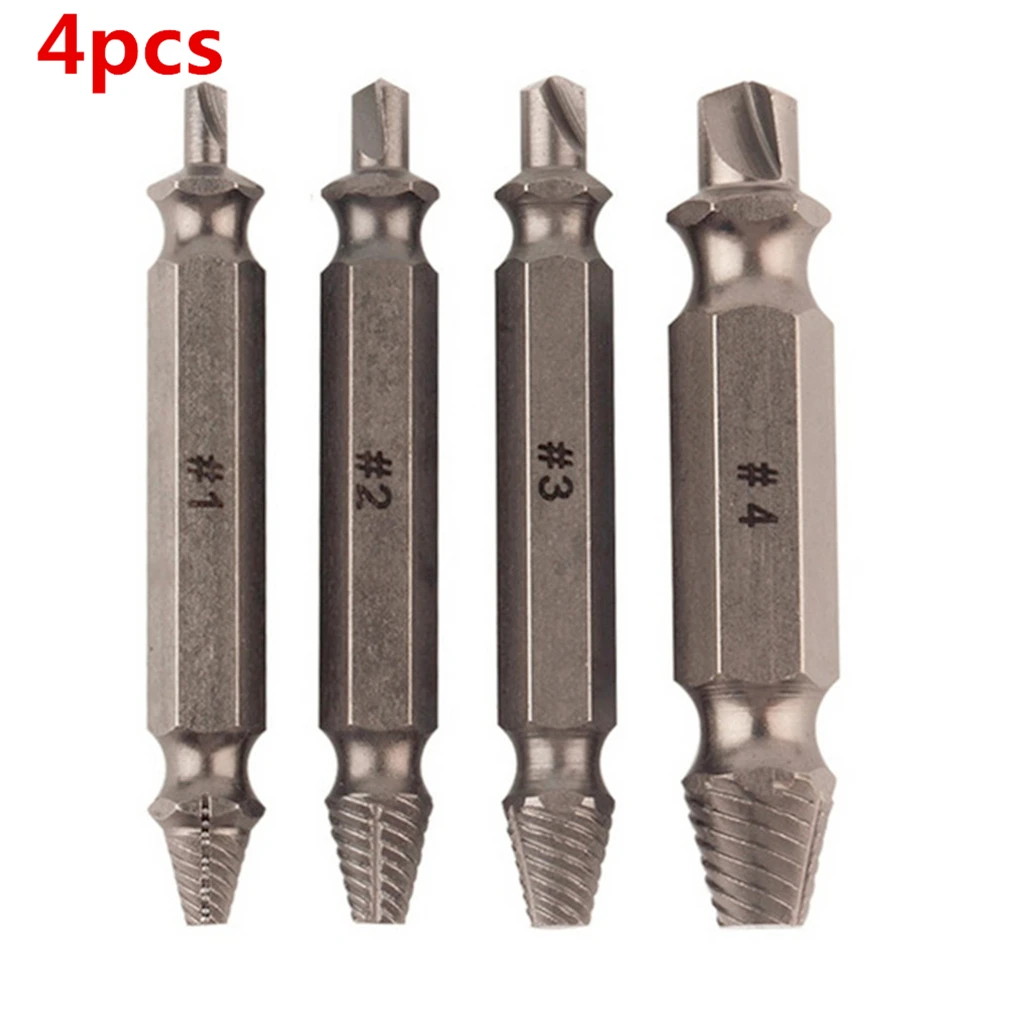 

High Quality 4pcs HSS S2 Double-headed Broken Screw Extractor Stud Spanner Tool Opener Breakage Dismantling Tools Screwdriver