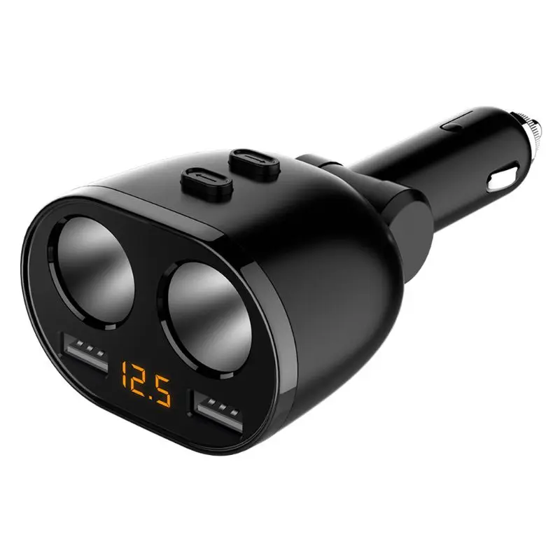

12-24V Car Cigarette Lighter Socket Splitter Plug LED Dual USB Car Charger Adapt