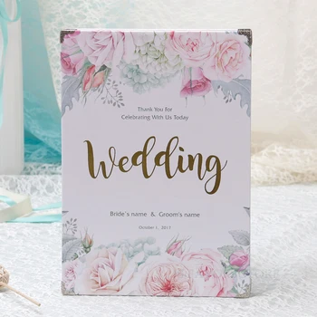 

Free shipping 1pcs custom name classmates Memoir photo album Company party Long style Personalized Wedding signature guest book