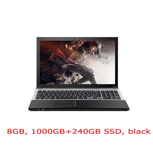 15,6 дюймов Core I7 5th Gen игровой ноутбук 8 Гб ram Maxi 240 ГБ SSD+ 1 ТБ HDD 1920*1080 экран DVD rom ноутбук - Цвет: 8GB 240GB 1TB black