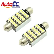 Autoec 50x canbus 36 мм 39 мм 42 мм гирлянда 16smd 1210 3528 LED крыши автомобиля Чтение номерных знаков чемодан LED 12 В# lk20