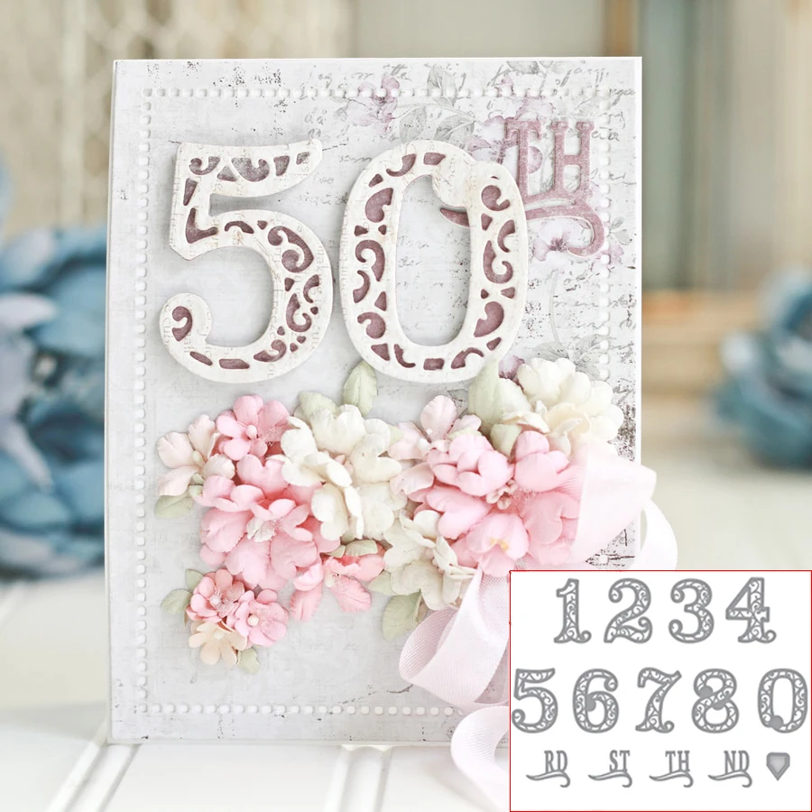 

0-9 Lace Numbers Digits Metal Cutting Dies Stencils For DIY Scrapbooking Words Photo Album Decorative Embossing DIY Paper Card