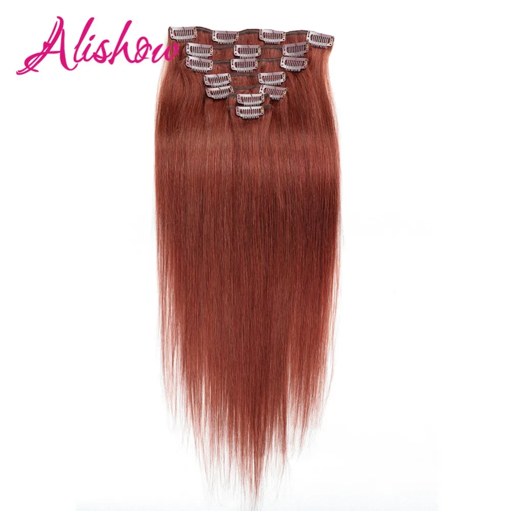 Alishow Machine Made Remy Straight Hair Clip In Human Hair