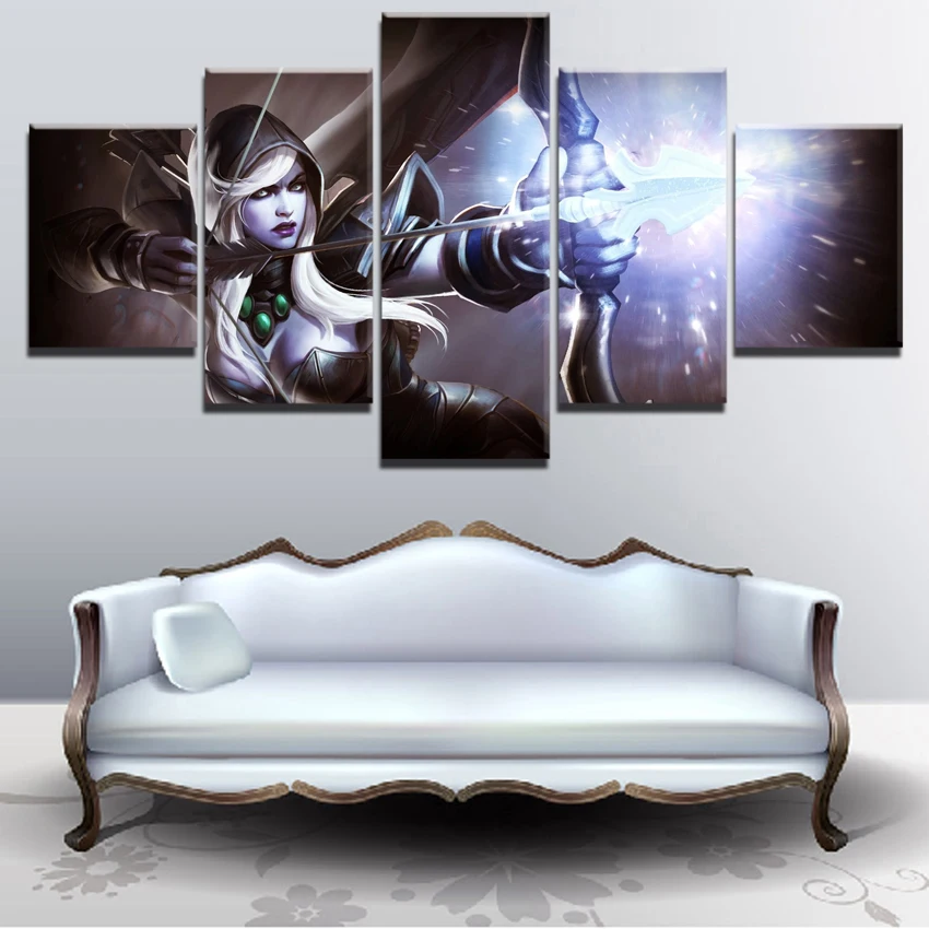  Canvas HD Painting 5 Pieces DotA 2 Game Role Pictures Home Decoration Modern Printed Poster For Liv