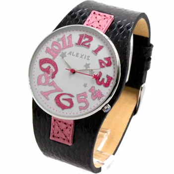 

Alexis Female Analog Quartz Round Watch Japan PC21J Movement Black Geninue Leather Band White Dial Water Resistant