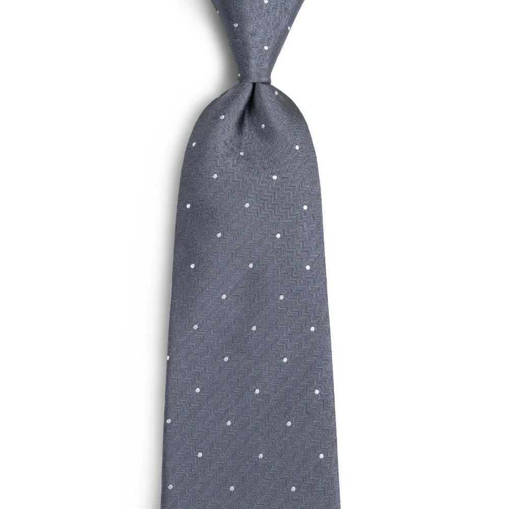 DiBanGu Серый Белый галстук в точку для мужчин шелковое модное мужское классическое платье мужской комплект шейных платков экстрагентный Размер Hanky 59 ''SJT-7150