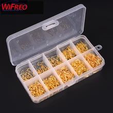 500 шт./кор. Золотой никель смешанный размер 3~ 12 высокоуглеродистой стали Карп набор рыболовных крючков с отверстием джиггинг приманка