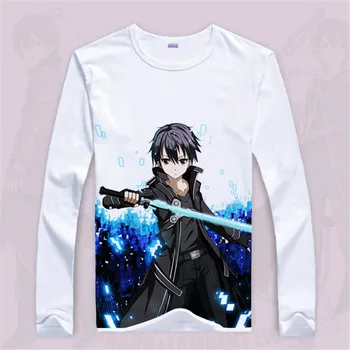 

Cosplay Japanese Anime T-shirt Long Sleeve For Men Spring Autumn Tee Shirt Men Cotton Fashion Tshirt Men Sword Art Online