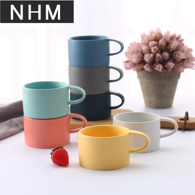

1 pcs Frosted ceramic coffee mark cup breakfast cup lovers water cup arch coffee cup Color random