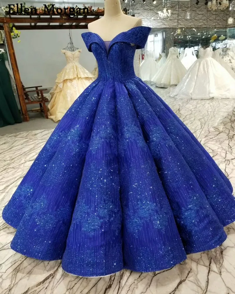 Красочные королевские синие вечерние, свадебные платья на заказ сексуальные милые с открытыми плечами длиной до пола блестящие свадебные платья