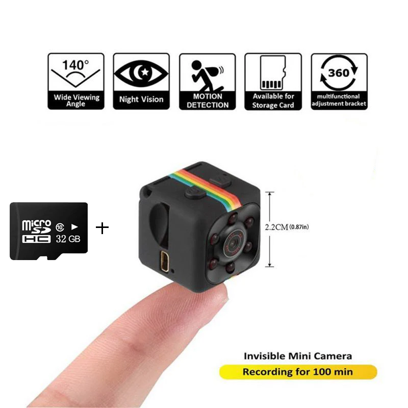

SQ11 Mini Camera Cam 1080P Video Camera Recorder Digital Sensor Night Vision Cam Camera Micro Memory Card TF Card 32GB