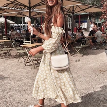 Sollinarry Цветочные 2 шт. платье Siuts осень для женщин рюшами пляж с открытыми плечами длинные платья с высоким разрезом женские макси платья зима