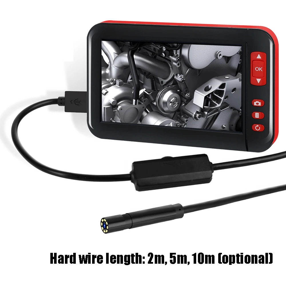 

F200 4.3 Inch Waterproof Industrial Home Endoscope 1080P Display Screen with 8 Adjustable Brightness LED light