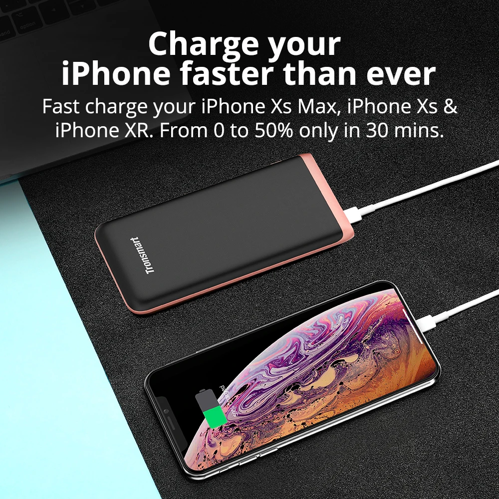 Tronsmart Trim PBD01 Power Bank 18W Portable Charger Battery Bank 10000mAh Quick Charge 3.0 with PD3.0 for iPhone X,Samsung