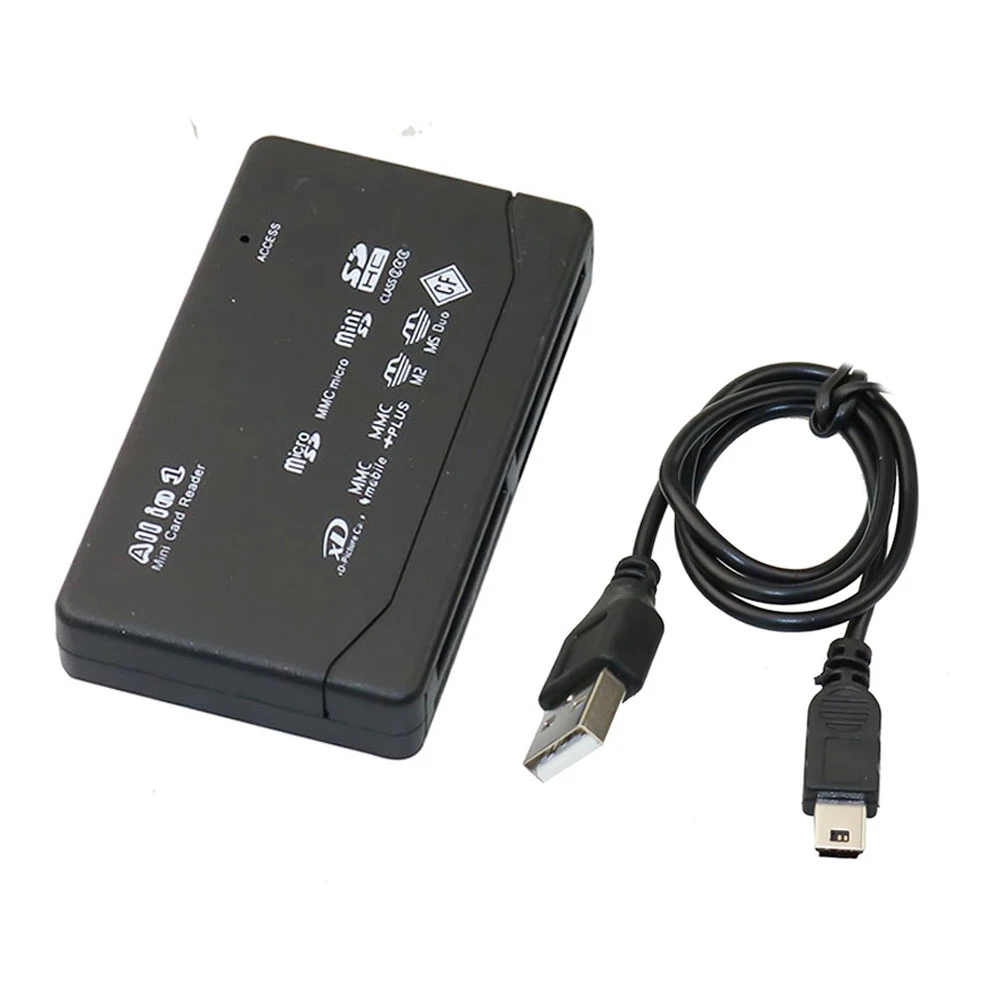 All In One Memory Card Reader USB External Cardreader SD SDHC Mini Micro M2 MMC XD CF Reader For