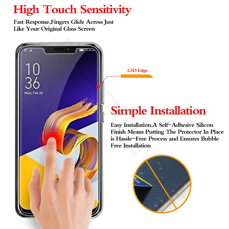 2 шт. 2.5D 0 26 мм 9H Премиум Закаленное стекло для Asus Zenfone 5Z ZS620KL Защитная пленка экрана