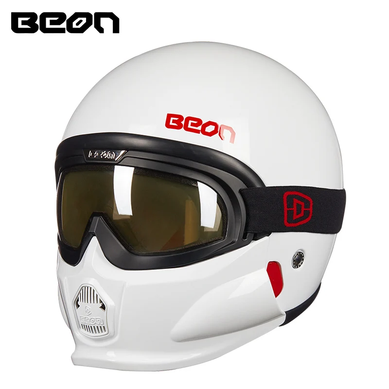Beon мотоциклетный шлем Retor Jet Moto Racing Шлемы модульный открытый шлем для мотокросса шлем мотоциклетный шлем - Цвет: Белый