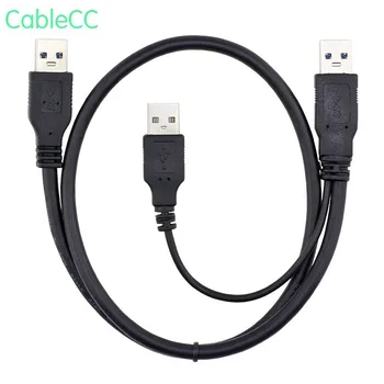 

super speed USB 3.0 power Y cable two A Male to USB Male for external Hard Disk