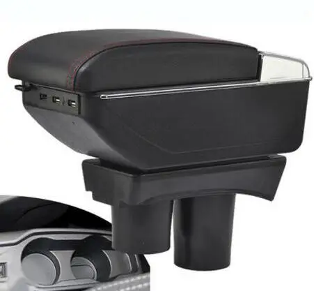 

For Peugeot 301 C-Elysee 2012-2017 Center Centre ConsoleTray Storage Box Leather Dual Layer Armrest Arm Rest 2013 2014 2015 2016
