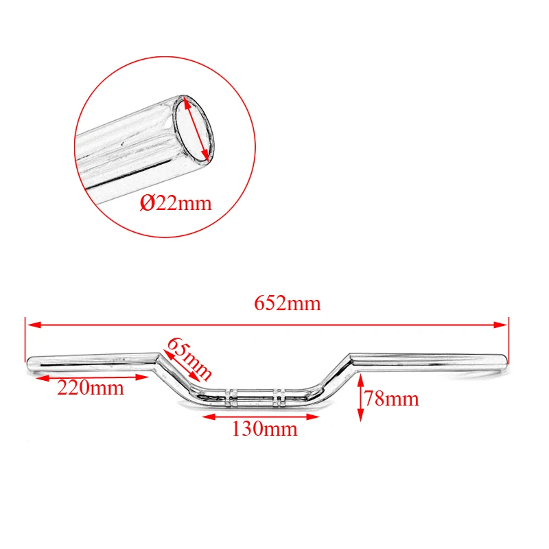Универсальный руль для мотоцикла хром 7/" 22 мм Chopper Кафе Racer руль с высокой посадкой Drag Bar Cruiser Bobber Tracker