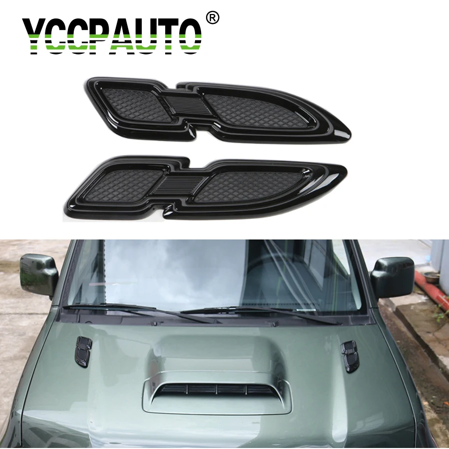 

YCCPAUTO Engine Hood Air Flow Fender Car Styling For Jeep Wrangler 2007-2016 Decoration Side Body Intake Vent Cover Trim 1Set