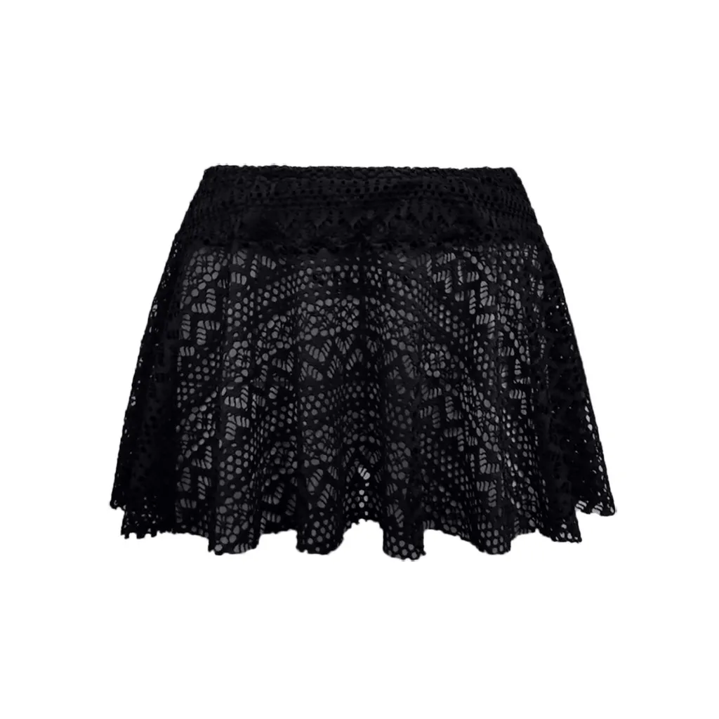 Women Bikini Bottoms Sexy Lace Crochet Skirted Bikini Bottom Summer Beachwear at the beach Swimsuit Short Skort Swim Skirt#Y1